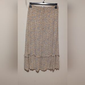 By The River Floral Maxi Skirt Yellow Size Medium